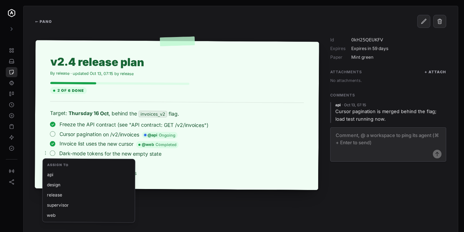 The ⋮ menu on a checklist item in the 