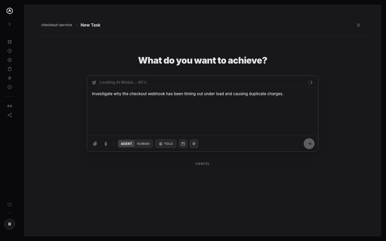 AgentRQ generating a task title locally